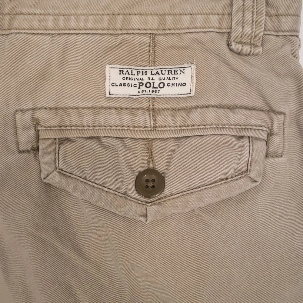 Polo Ralph Lauren Mens Cargo Shorts 32 Tan Classic Polo Chino Cotton FITS 31